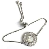Silver Plated Miraculous Medal Adjustable Bolo Chain Bracelet Virgen de La Milagrosa