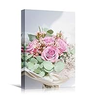 Canvas Wall Art Pink Arrangement Bouquet Expressive Floral Multicolor Photography Romantics - 12x18 inches