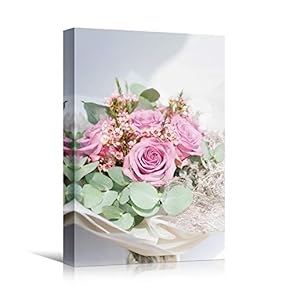 signwin Canvas Wall Art Pink Arrangement Bouquet Expressive...