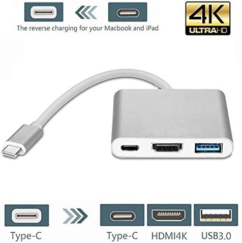 USB Type C Hub HDMI 4K Adapter USB-C Converter with 3.0 USB and 3.1 Charging Port for Retina MacBook