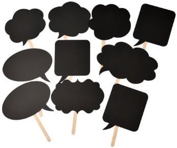 iBuy365 1 12 Set of 10pcs DIY Photo Booth Signs Photobooth Props Speech Bubbles on a Stick for Wedding or Engagement or Bridal Shower Party Decoration
