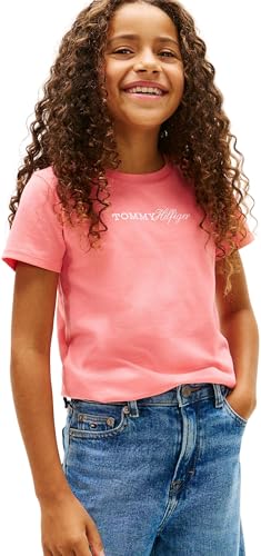Tommy Script Tee SS KG0KG09123 T-Shirt pour Fille, Rose (Tropical Blush), 16 Ans