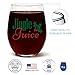 Jingle Juice Stemless Christmas Wine Glass for Fun Christmas Holiday Present with Gift Box - 15 Ounces