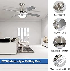 Warmiplanet Ceiling Fan with LED Light and Remote