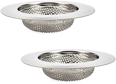 SupplyPro 2Pcs Kitchen Sink Strainer 4.5" Stainless Steel Rustproof Standard Size Mesh Cover Kitchen Sink Strainer Sink Stopper Garbage Debris Drain Bathroom Floor Drainer (2 Pieces)