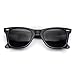 WearMe Pro - Classic Dark Lens Small Horn Rimmed Sunglasses