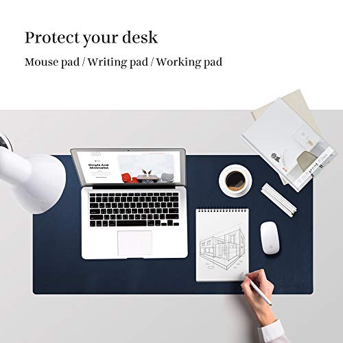 SenseAGE ECO Office Natural Rubber Desk Pad Protector, Leather Office
