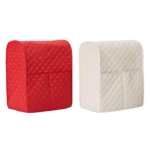 Giveme5 Kitchen Aid Mixer Cover, Leather Stand Mixer Cover Dust-Proof Cover Lattice Pattern Thicken Protector Cover Organizer Bag for Kitchen Mixer QT4.5 QT5 QT6 (Beige) - Thumbnail 7