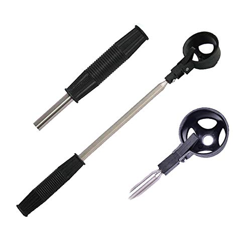 Xrten Retractable Stainless Steel Scoop Golf Ball Retriever, Golf Ball Retriever Telescopic Golf Pick Up Scoop (Black)