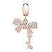 CandyCharms Rose Gold Bow Knot Charms Dangle Beads for Charms Bracelets