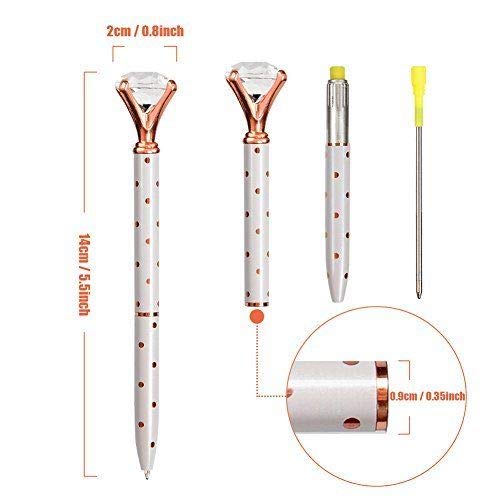 GYORGKSHI 6PCS Crystal Diamond Ballpoint Pen Bling Metal Ballpoint Pen Office Supplies for Women,Coworkers,Hostess and Girlfriend,Christmas Gifts for Women