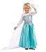 Butterfly Craze Children’s Snow Princess Costume Dress – Ice Queen Dress Up, Includes Gloves, Tiara, Blonde Braid & a Snowflake Wand, Perfect for Pretend Play, Dress-up & Birthday Parties, XS 2yrs