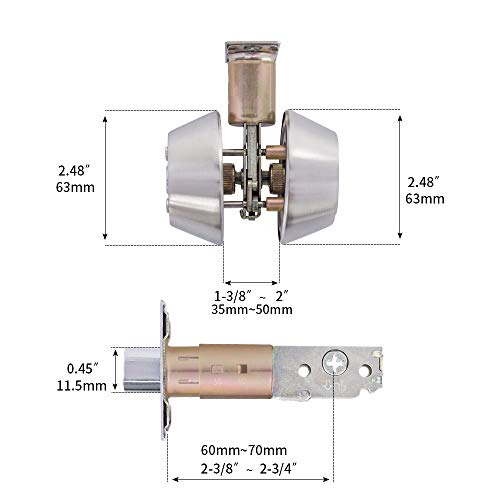 Rulart Double keyed Deadbolt Lock Keyed on Both Sides, 2Way