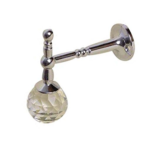 Wall Mounted Hook [W] Coat Hanger 2 Pcs Crystal Curtain Hold-Backs Tassel Holder - Thumbnail 2