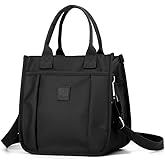 Tuobo Small Tote Bag with Zipper Tote Bag for Women Nylon Satchel Hobo Bag Messenger Bag