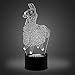 3D Illusion Lamp Alpaca Led Night Light, USB Powered 7 Colours Flashing Touch Switch Bedroom Decoration Lighting for Kids Christmas Gift