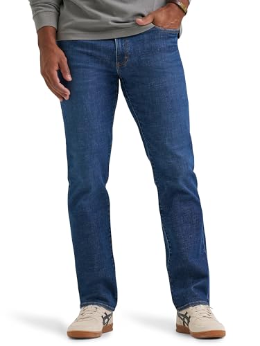 Lee Men's Extreme Motion Regular Straight Jean with Cool Temp, Stronghold, 32W…