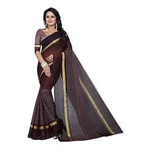 Regolith Designer Paisley, Embellished, Woven Tanchoi Silk Blend, Art Silk Saree With blouse (Brown)
