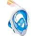 Tribord EasyBreath Full Face, Anti-Fog, Hypoallergenic Silicone Facial Lining, Blue, M/L