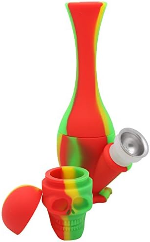 Mini Silicone Water Rig (6.5”) – Portable Detachable Unbreakable – Travel &amp; Easy to clean (Green / Red / Yellow)