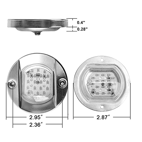 HUSUKU Marine Courtesy Lights, 316 Stainless Steel, SOOP3 P01 1200LM 3