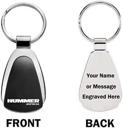 Personalized Hummer Keychain &amp; Keyring - Black Teardrop