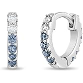In Season Jewelry CZ Girls Hoop Earrings for Kids - 925 Sterling Silver Little Girl Hoop Earrings - Hypoallergenic & Comfortable with Secure Latch Closure