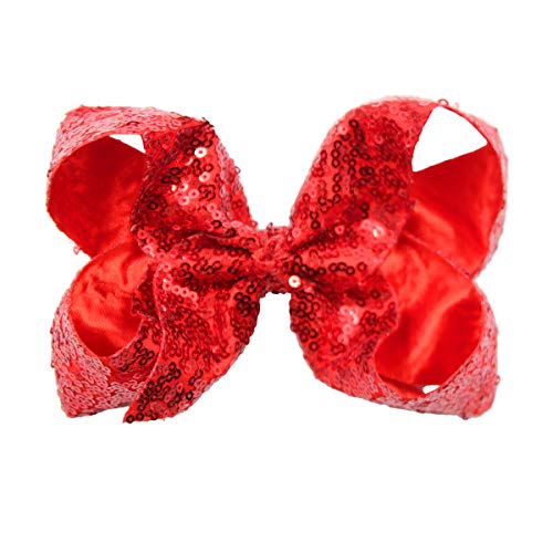 15Pcs Bling 6 Inch Hair Bows Large Big Sparkly Glitter Sequin Bows Alligator Hair Clips for Baby Girls Toddlers Kids Children Teens