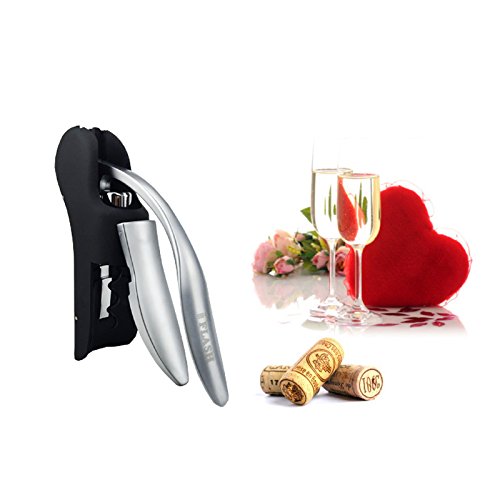 IFLASH [Manual Rabbit Style] Professional Rabbit Wine Opener Corkscrew - Premium Automatic Lever Corkscrew/Screw Pull -Include Professional Foil Cutter & Extra Spiral (3 Piece Gift Set) - Black - Thumbnail 6