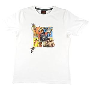 Dragons DreamWorks T-shirt voor kinderen met drakenruiters en draak, wit