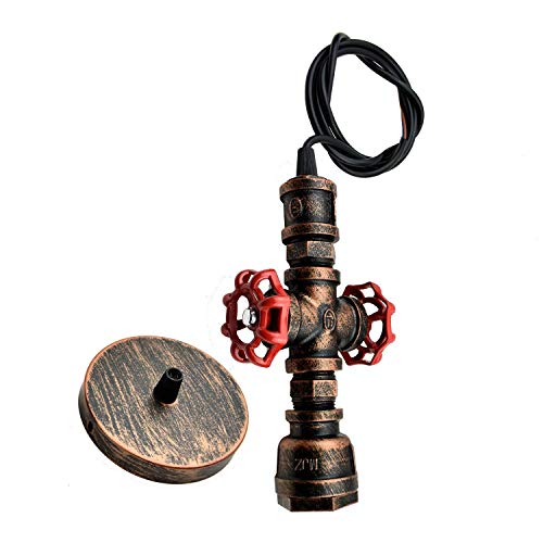 Vintage Industrial Ceiling Hanging Light Fixture Rustic Metal Pendent Water Pipe Lamp Lighting
