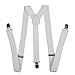Cinny Suspender for Men and Women Polyester with Metal Clips (White)