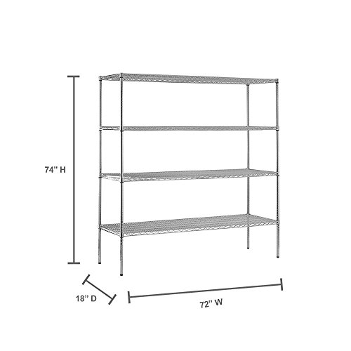 Sandusky WS721874C Chrome Steel Heavy Duty Adjustable Wire Shelving