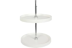 Knape & Vogt PFN20ST-W 31.5 by 20 by 20-Inch Round Polymer Lazy Susan Cabinet Organizer, Full