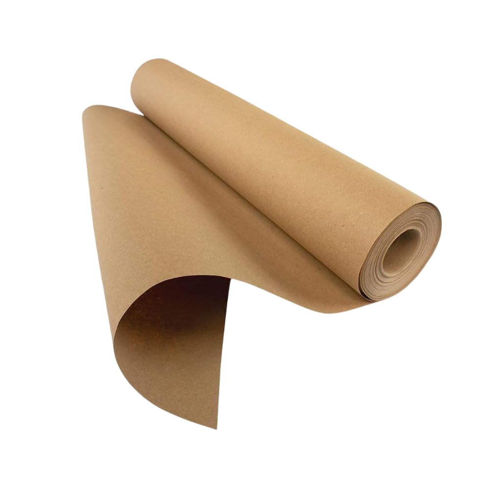 Hawksbill Kraft Paper Roll 500mm x 50m Recyclable Brown Gift Roll – For Arts & Crafts Gift Wrapping Paper Void Filling & More