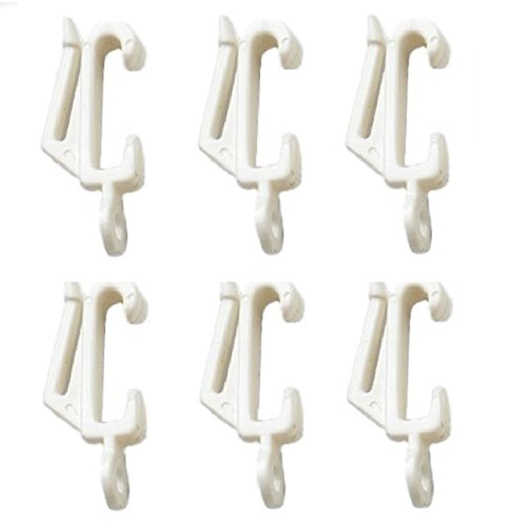 Merriway BH03638 (60 Pcs) Curtain Track Rail Gliders Hooks to Fit Harrison Drape Track White - Pack of 60 Pieces