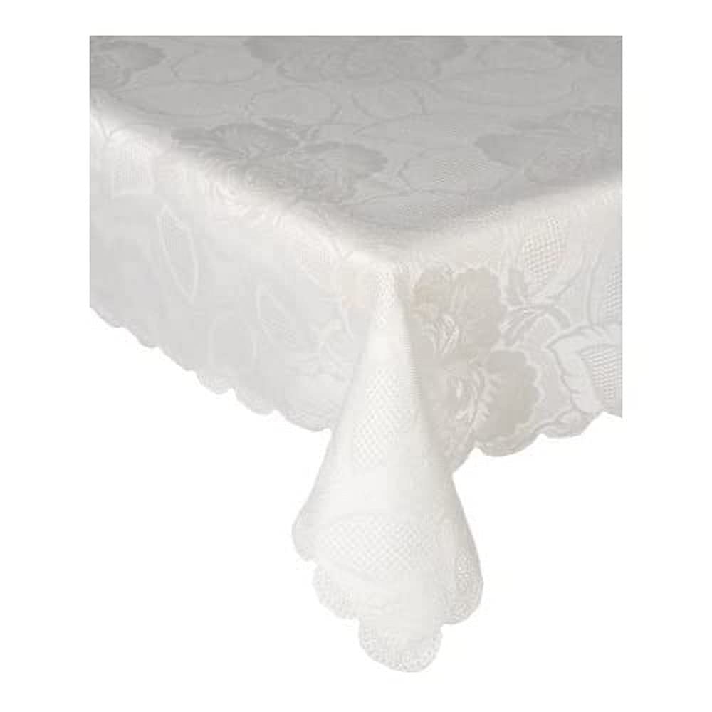 Emma Barclay Damask Rose - Jacquard Table Cloth in Cream - 70x108 (178x274cm) — image 1