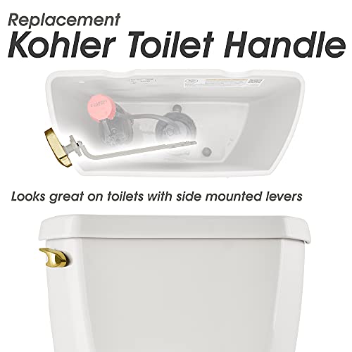 Kohler Toilet Handle Replacement, Side Mount Toilet Tank Lever (Brass