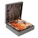 Tobacco Leaf Print Crystal Cigar Ashtray, For 4 Cigars, 3D Leaf Design, Custom Gift Box