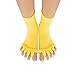 Triim Fitness Toe Separator Yoga Gym Sports Massage Socks for Foot Alignment, Great for Sore Feet and Diabetics with Free Exercise Guide! (Yellow)