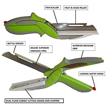 Quicker Cut Pro Kitchen Shears With Built-in Cutting Board smart multifunction scissors kitchen chopper Bottle Opener Peeler Vegetable Slicer Chopper Fish Scaler Kitchen Knife