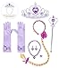 HenzWorld Rapunzel Costume Girls Birthday Party Dress Princess Accessories Braid Headband Tiara Set