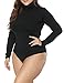 Allegrace Women's Plus Size Long Sleeve Turtleneck Crotch Snap Jumpsuits Rompers