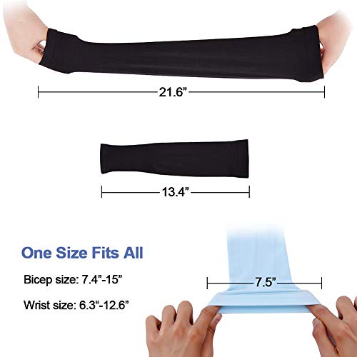 Beister 6 Pairs UV Protection Cooling Arm Sleeves for Women Men, Sunblock Protective Long Arm Cover Warmer