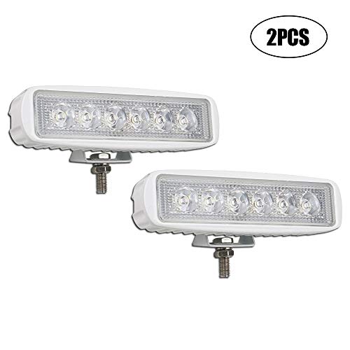 Single Row LED Light Bar TURBOSII 2Pcs 6/7 Inch 18W Spot LED Light Pods LED Work Lights Off Road Lights Driving Lights Led Fog Lights For Jeep Boat Truck ATV UTV Motorcycle Lamps,1 Years Warranty