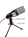 SunJet Condenser Microphone with Tripod Stand for PC Laptop Computers Sound Studio Podcast Recording , Perfect for Chatting Skype MSN