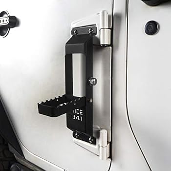Hooke Road Jeep Wrangler Door Hinge Step Foot Pedal w/Since 1941 Sign for 2007-2018 Jeep Wrangler JK & JKU
