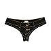VOGRACE Womens Low Rise Mini Denim Shorts Denim Thong Cheeky Jeans Shorts (X-Large(US 8), Black)
