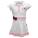Hello Kitty Girls` Princess Sleeve V Neck Tennis Dress White
