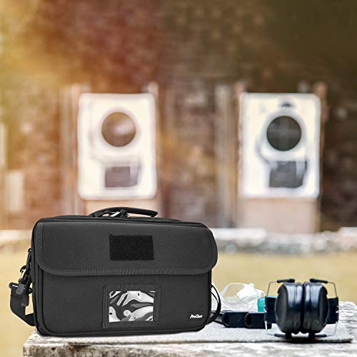 ProCase Tactical Gun Range Bag, Deluxe Padded Pistol Case Shooting Range Duffle Bag for Up to 4 Handguns, 8 Magazine Cartridge, Eye Glasses, Ear Muffs and Other Shooting Accessories -Black - Thumbnail 3